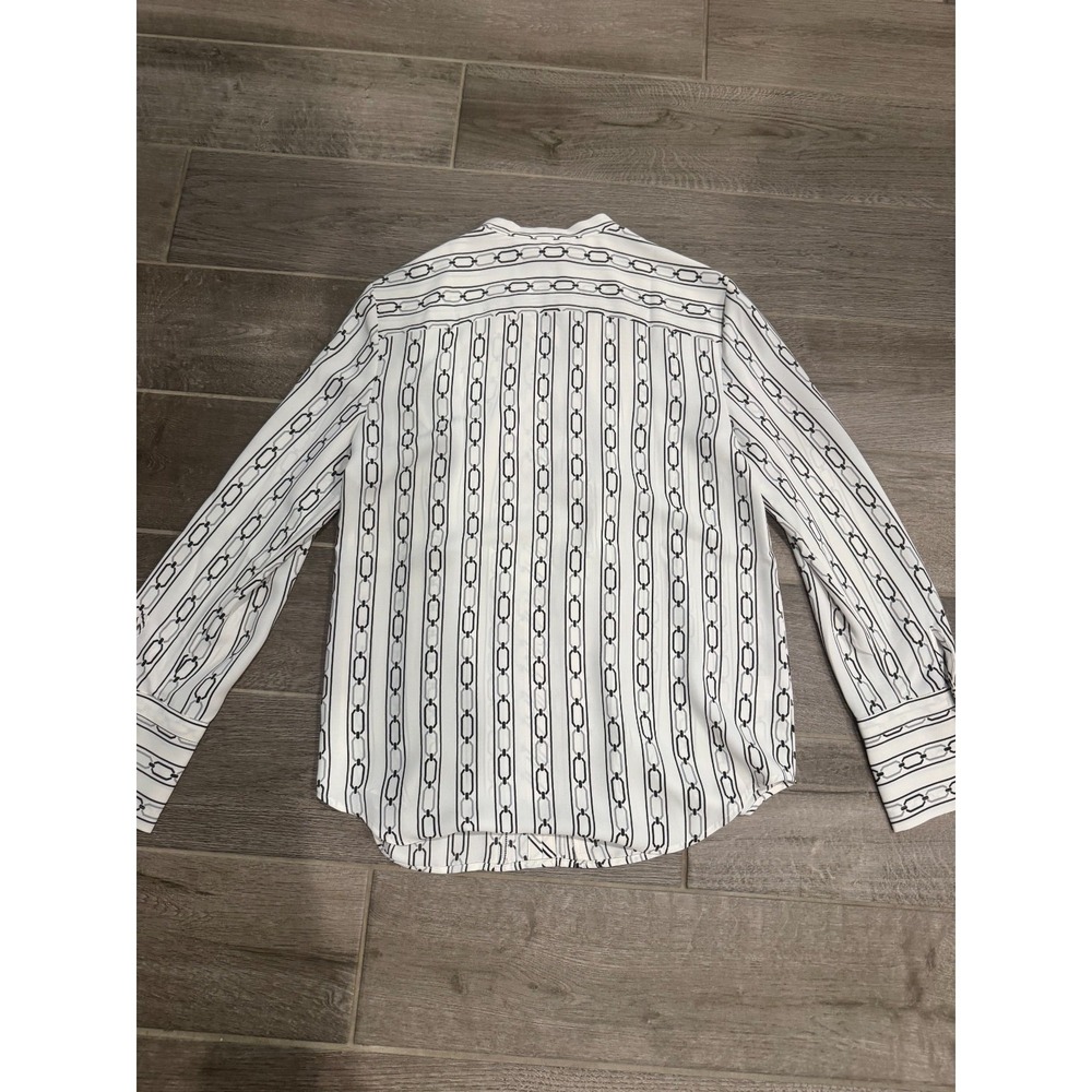 Ann Taylor Chain Link Blouse Cream & Black Size S BNWT - Picture 2 of 4
